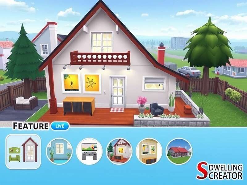 Stylish Dwelling Creator gameplay showing home design interface